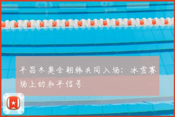 平昌冬奥会朝韩共同入场：冰雪赛场上的和平信号