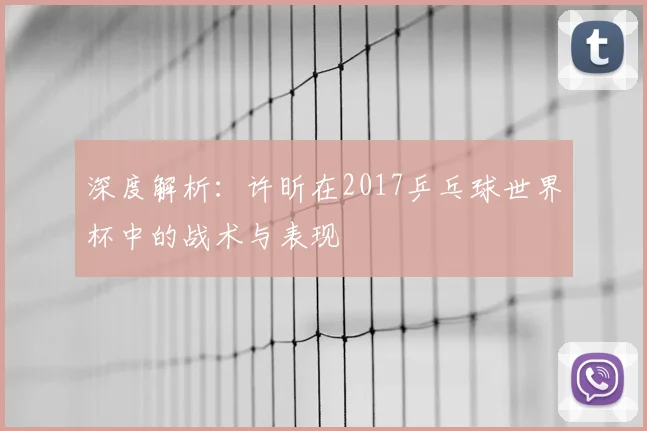 深度解析：许昕在2017乒乓球世界杯中的战术与表现